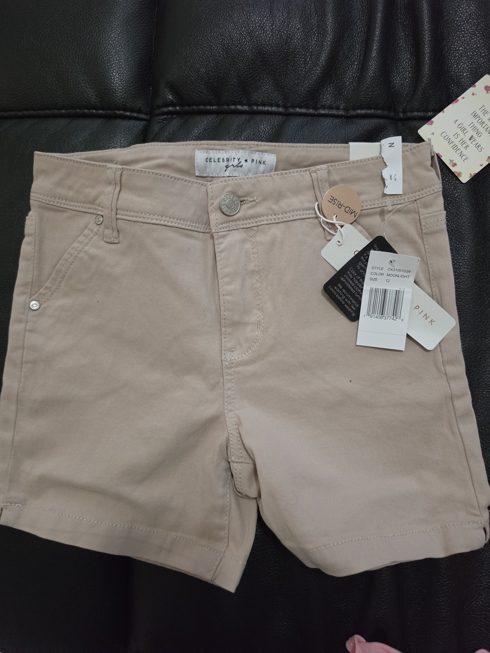 Celebrity Pink High-Waist Tan Shorts